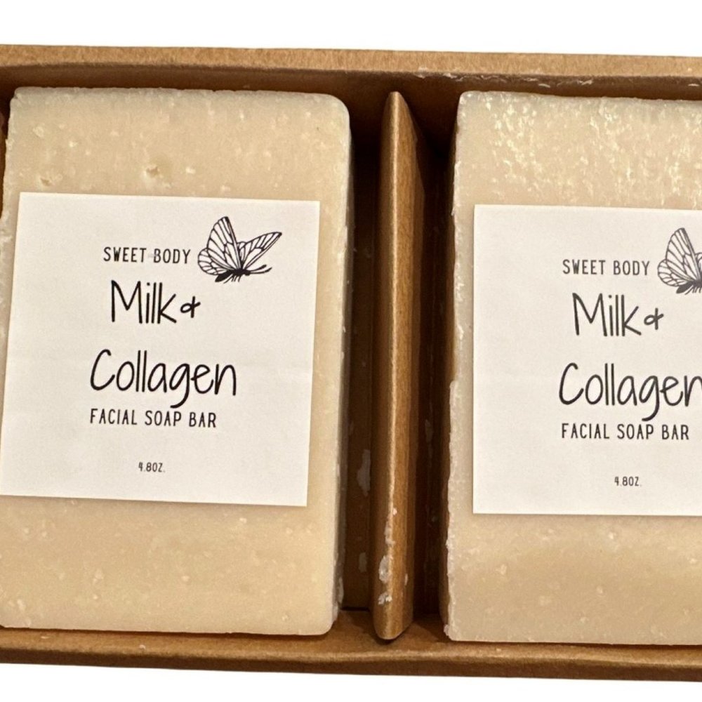 Milk & Collagen Face Body Soap Smoothing Tightening Dark Spots (2 PACK)
